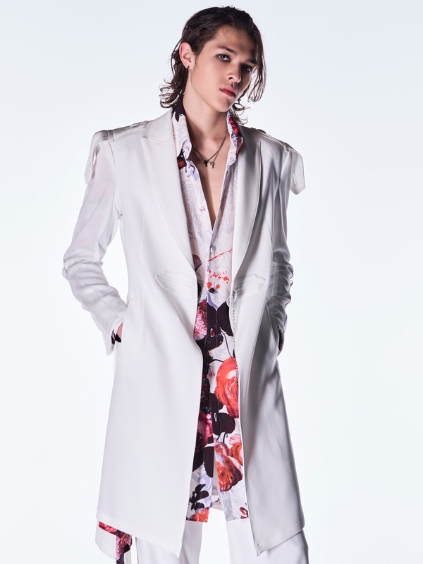 (ͽ���ʡ�8������9������ͽ��/kiryuyrik������奦����奦/Back Satin Goth Jacket��/White