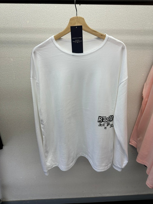 RESOUND CLOTHING���ꥵ����ɥ���������/LOOSE FIT uk over longsleave Tee/WHITE