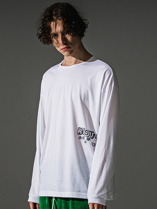 RESOUND CLOTHING���ꥵ����ɥ���������/LOOSE FIT uk over longsleave Tee/WHITE
