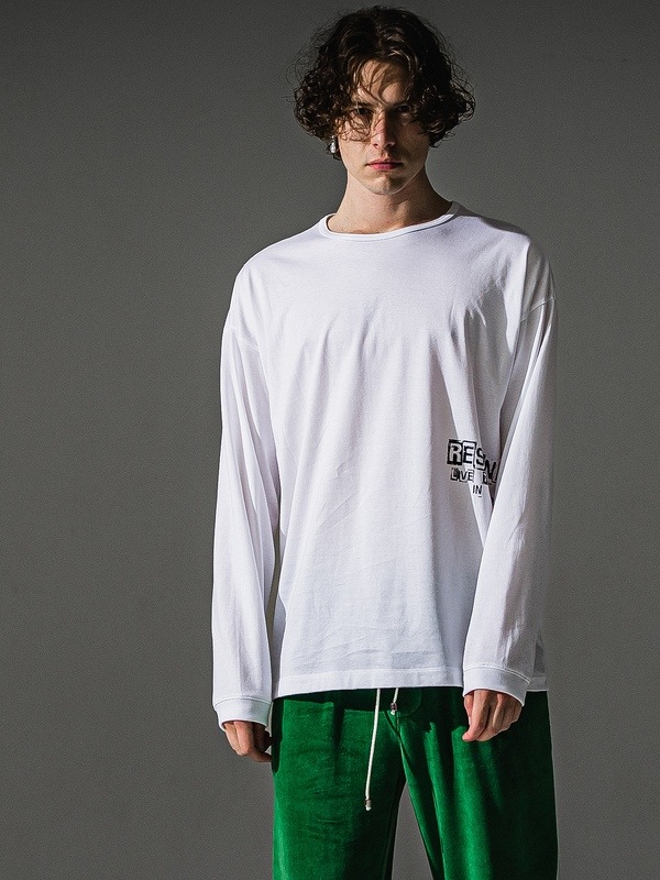 RESOUND CLOTHING���ꥵ����ɥ���������/LOOSE FIT uk over longsleave Tee/WHITE