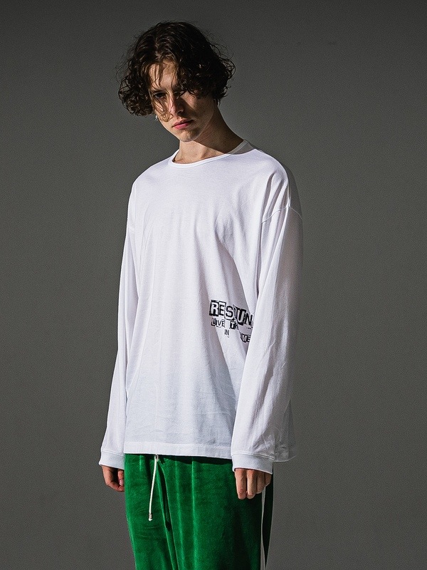 RESOUND CLOTHING���ꥵ����ɥ���������/LOOSE FIT uk over longsleave Tee/WHITE