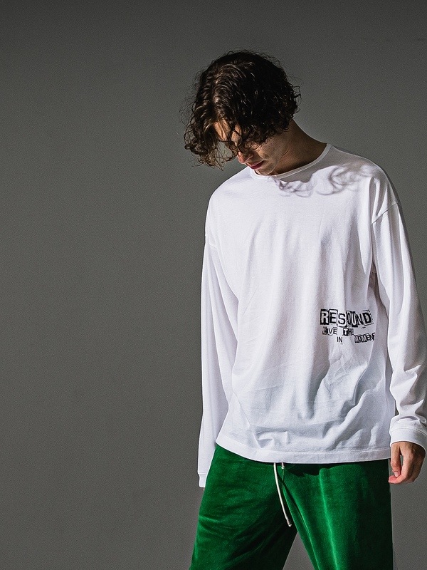 RESOUND CLOTHING���ꥵ����ɥ���������/LOOSE FIT uk over longsleave Tee/WHITE