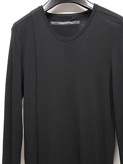 JULIUSꥦ/COTTON HIGH TWIST RIB CUT & SEWN5/BLACK