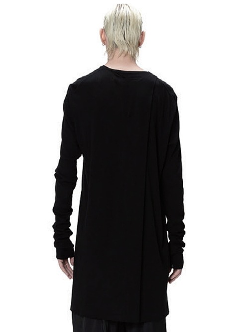 JULIUSꥦ/COTTON HIGH TWIST RIB CUT & SEWN5/BLACK