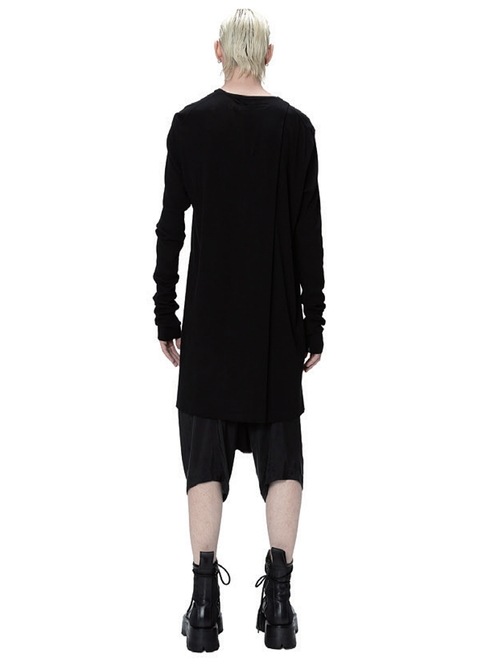 JULIUSꥦ/COTTON HIGH TWIST RIB CUT & SEWN5/BLACK