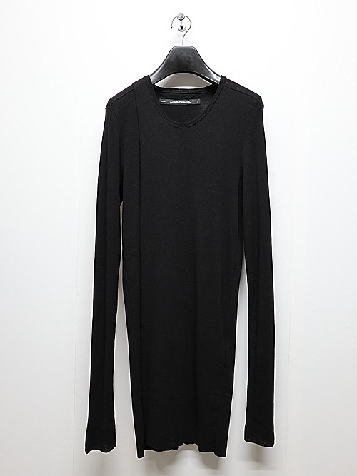 JULIUSꥦ/COTTON HIGH TWIST RIB CUT & SEWN5/BLACK