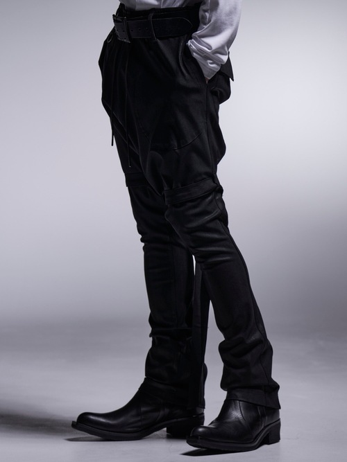 (ͽʡ121ͽ/kiryuyrik奦奦/Coating High Tension Jersey Saruel Bondage Pants/Black