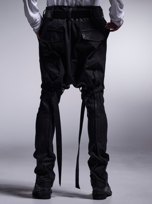 (ͽʡ121ͽ/kiryuyrik奦奦/Coating High Tension Jersey Saruel Bondage Pants/Black