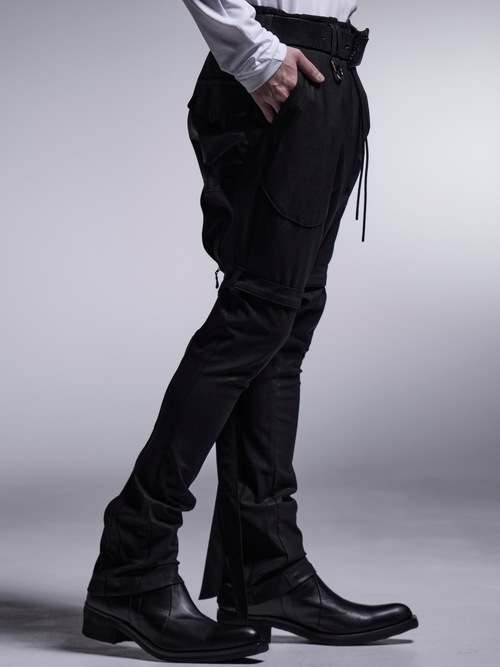 (ͽʡ121ͽ/kiryuyrik奦奦/Coating High Tension Jersey Saruel Bondage Pants/Black