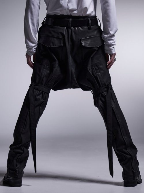 (ͽʡ121ͽ/kiryuyrik奦奦/Coating High Tension Jersey Saruel Bondage Pants/Black