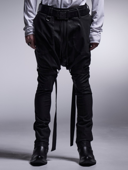 (ͽʡ121ͽ/kiryuyrik奦奦/Coating High Tension Jersey Saruel Bondage Pants/Black