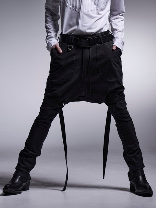(ͽʡ121ͽ/kiryuyrik奦奦/Coating High Tension Jersey Saruel Bondage Pants/Black