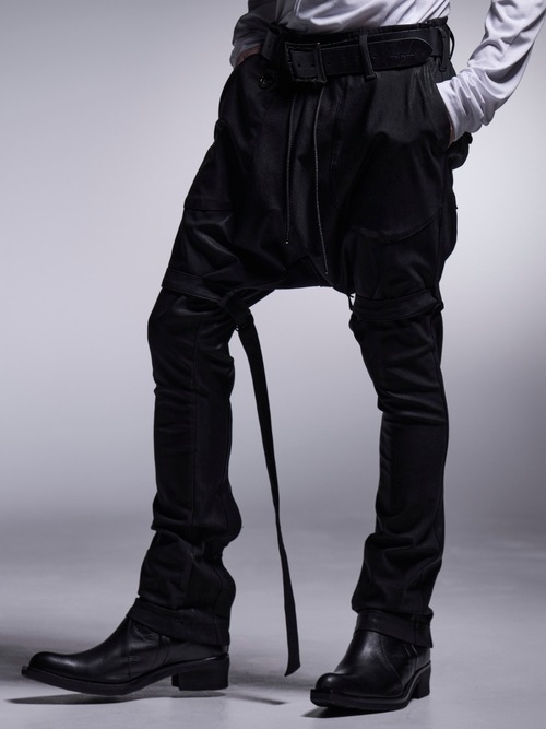 (ͽʡ121ͽ/kiryuyrik奦奦/Coating High Tension Jersey Saruel Bondage Pants/Black