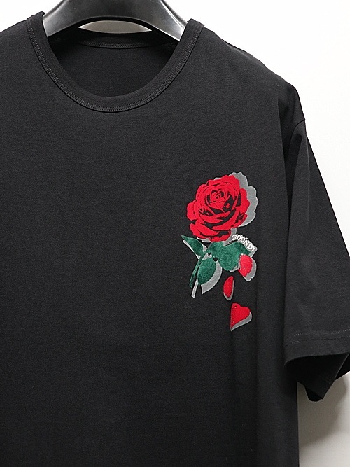 Ground Y�����饦��ɥ磻/26/- JERSEY ROSE T-SHIRT/BLACK