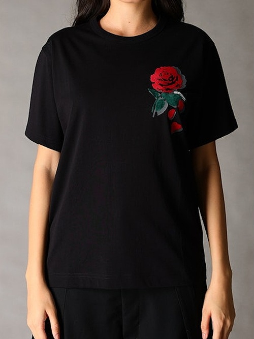Ground Y�����饦��ɥ磻/26/- JERSEY ROSE T-SHIRT/BLACK