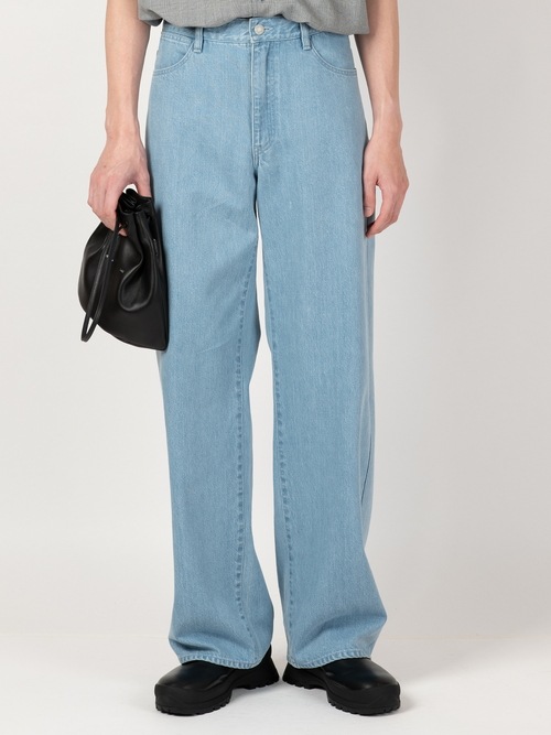 LAD MUSICIAN����å� �ߥ塼�������/12oz BLEACH DENIM STRAIGHT PANTS/FADE BLUE
