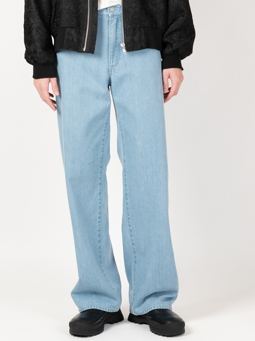 LAD MUSICIAN����å� �ߥ塼�������/12oz BLEACH DENIM STRAIGHT PANTS/FADE BLUE