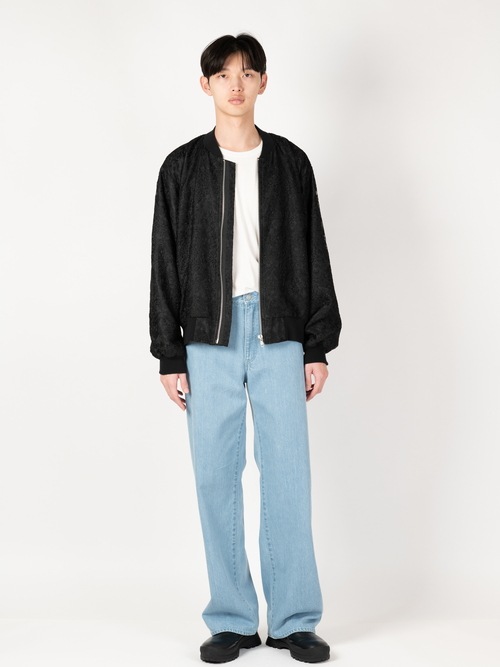 LAD MUSICIAN����å� �ߥ塼�������/12oz BLEACH DENIM STRAIGHT PANTS/FADE BLUE