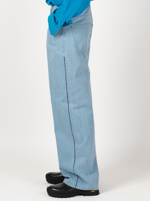 LAD MUSICIAN����å� �ߥ塼�������/12oz BLEACH DENIM STRAIGHT PANTS/FADE BLUE