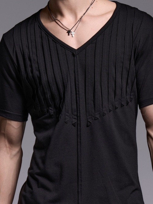 (ͽ���ʡ�3��4������ͽ��/kiryuyrik������奦����奦/BEATENJIKU Cut Frill-T/Black