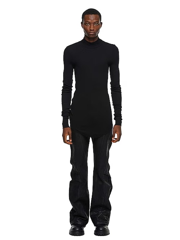 JULIUS����ꥦ��/COTTON/SILK RIB CUT & SEWN5/BLACK