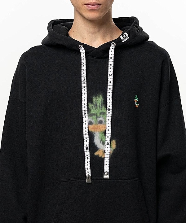 Maison MIHARA YASUHIRO���᥾�� �ߥϥ�䥹�ҥ�/French Terry  LEON PRINTED SWEAT HOODIE/BLACK