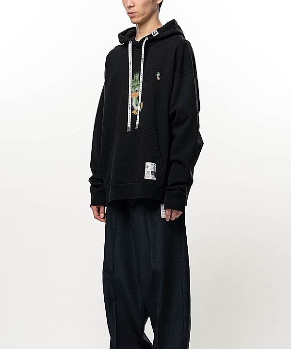 Maison MIHARA YASUHIRO���᥾�� �ߥϥ�䥹�ҥ�/French Terry  LEON PRINTED SWEAT HOODIE/BLACK
