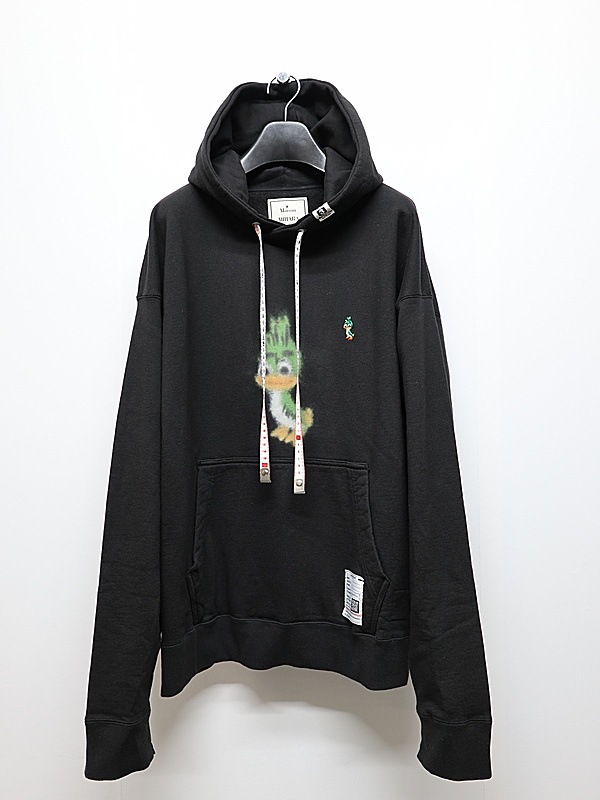 Maison MIHARA YASUHIRO���᥾�� �ߥϥ�䥹�ҥ�/French Terry  LEON PRINTED SWEAT HOODIE/BLACK