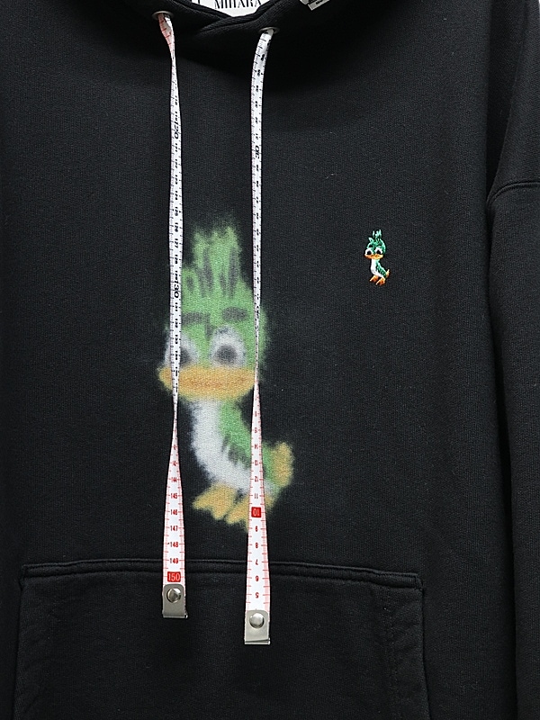 Maison MIHARA YASUHIRO���᥾�� �ߥϥ�䥹�ҥ�/French Terry  LEON PRINTED SWEAT HOODIE/BLACK