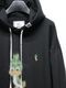 Maison MIHARA YASUHIRO���᥾�� �ߥϥ�䥹�ҥ�/French Terry  LEON PRINTED SWEAT HOODIE/BLACK