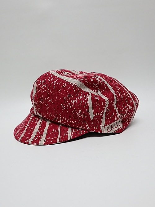 �㴰���nude:masahiko maruyama ���̡���:�ޥ��ҥ��ޥ���/Linen Viyella Pigmant Print CASQUETTE/Ecru-Red
