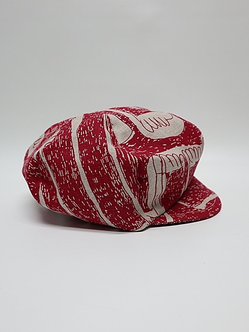 �㴰���nude:masahiko maruyama ���̡���:�ޥ��ҥ��ޥ���/Linen Viyella Pigmant Print CASQUETTE/Ecru-Red
