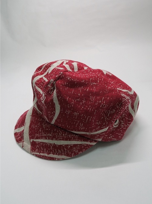 �㴰���nude:masahiko maruyama ���̡���:�ޥ��ҥ��ޥ���/Linen Viyella Pigmant Print CASQUETTE/Ecru-Red