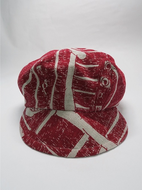 �㴰���nude:masahiko maruyama ���̡���:�ޥ��ҥ��ޥ���/Linen Viyella Pigmant Print CASQUETTE/Ecru-Red