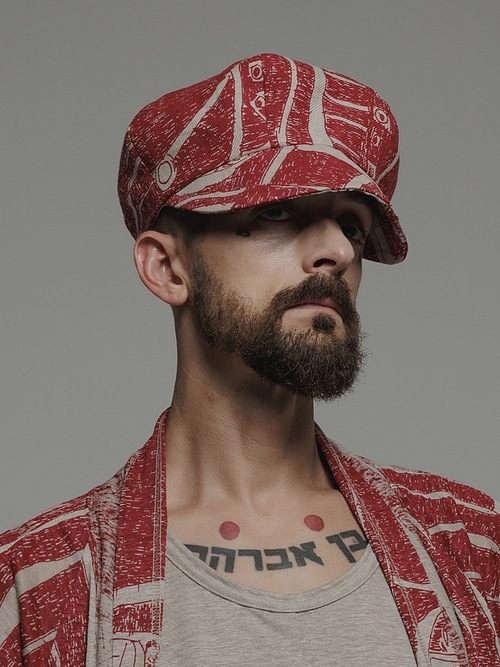 �㴰���nude:masahiko maruyama ���̡���:�ޥ��ҥ��ޥ���/Linen Viyella Pigmant Print CASQUETTE/Ecru-Red