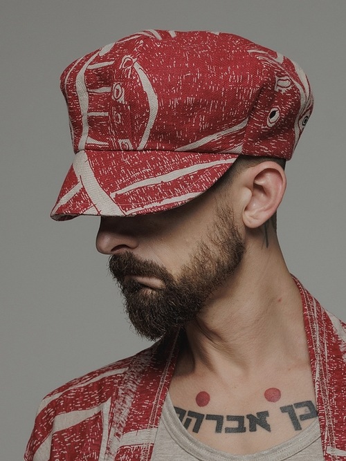 �㴰���nude:masahiko maruyama ���̡���:�ޥ��ҥ��ޥ���/Linen Viyella Pigmant Print CASQUETTE/Ecru-Red