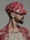 �㴰���nude:masahiko maruyama ���̡���:�ޥ��ҥ��ޥ���/Linen Viyella Pigmant Print CASQUETTE/Ecru-Red