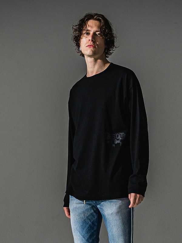 RESOUND CLOTHING���ꥵ����ɥ���������/LOOSE FIT uk over longsleave Tee/BLACK