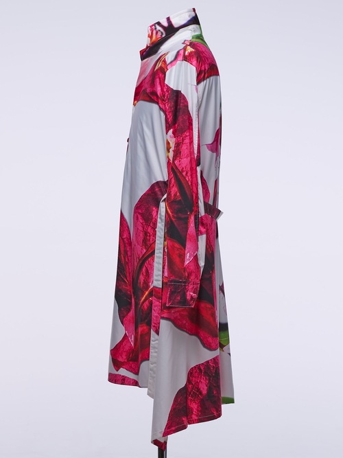 �㴰���THE ONENESS�ʥ����ͥ���/Recycled PE Taffeta Bougainvilea Stand Collar Flare Shirt/Bougainvilea