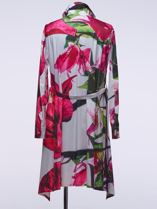 �㴰���THE ONENESS�ʥ����ͥ���/Recycled PE Taffeta Bougainvilea Stand Collar Flare Shirt/Bougainvilea