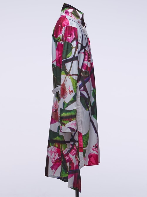 �㴰���THE ONENESS�ʥ����ͥ���/Recycled PE Taffeta Bougainvilea Stand Collar Flare Shirt/Bougainvilea