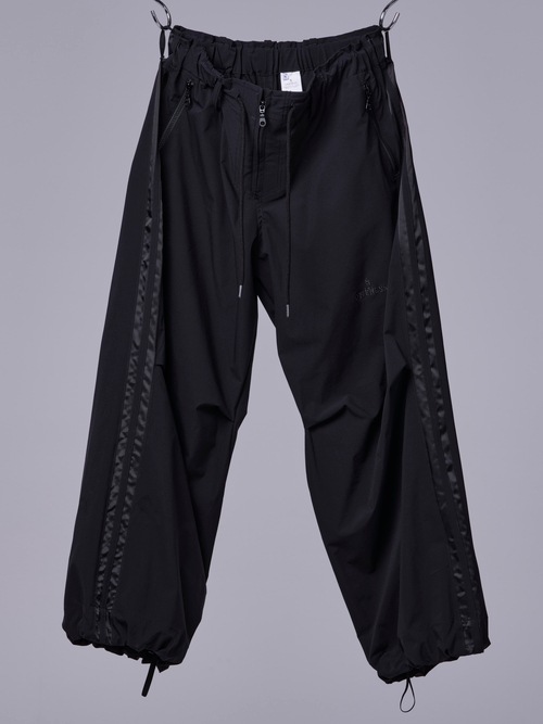 �㴰���THE ONENESS�������ͥ�/Sustinable Tuffeta Line Loose Pants/Black&BlackLINE