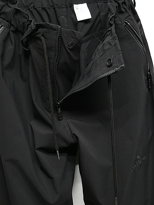 �㴰���THE ONENESS�������ͥ�/Sustinable Tuffeta Line Loose Pants/Black&BlackLINE