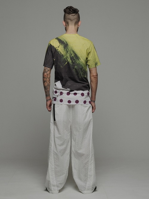 �㴰���nude:masahiko maruyama ���̡���:�ޥ��ҥ��ޥ���/30 Cotton Jersey INKJET PRINT T SHIRT/Yellow-Black Paint