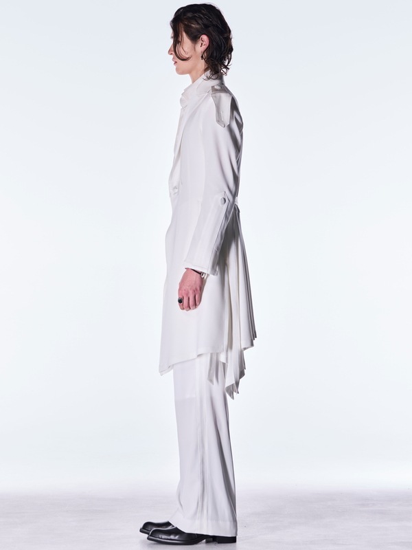 (ͽ���ʡ�8������9������ͽ��/kiryuyrik������奦����奦/Back Satin Wide Slacks/White
