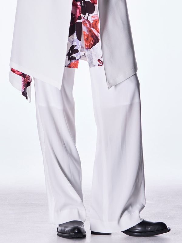 (ͽ���ʡ�8������9������ͽ��/kiryuyrik������奦����奦/Back Satin Wide Slacks/White
