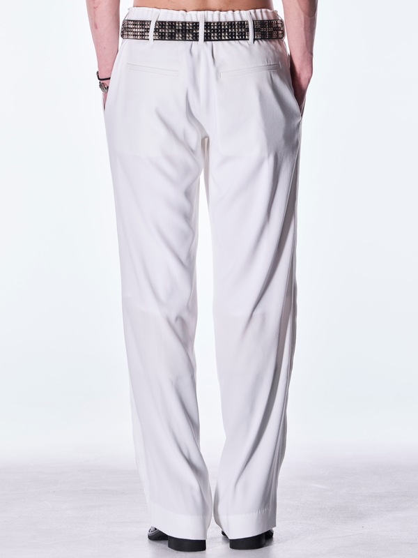 (ͽ���ʡ�8������9������ͽ��/kiryuyrik������奦����奦/Back Satin Wide Slacks/White