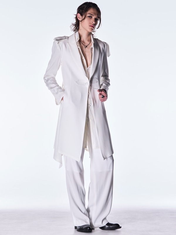 (ͽ���ʡ�8������9������ͽ��/kiryuyrik������奦����奦/Back Satin Wide Slacks/White