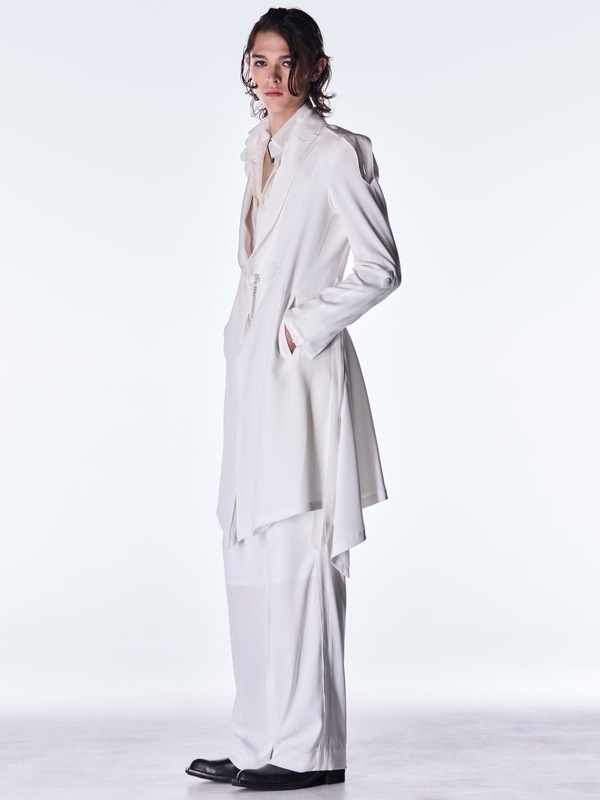 (ͽ���ʡ�8������9������ͽ��/kiryuyrik������奦����奦/Back Satin Wide Slacks/White