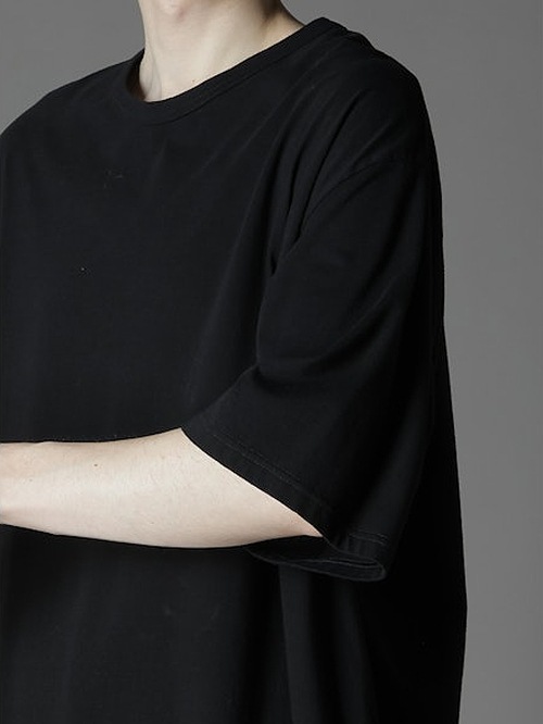 Ground Y�����饦��ɥ磻/COTTON POLYESTER HEM JUMBO SHORT SLEEVED T/BLACK.